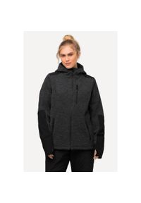 ULLA POPKEN - Damskie Kurtka funkcyjna z polaru hydrofobowa z otworem na kciuk. Kolekcja: plus size. Kolor: czarny. Materiał: materiał, poliester, elastan #1