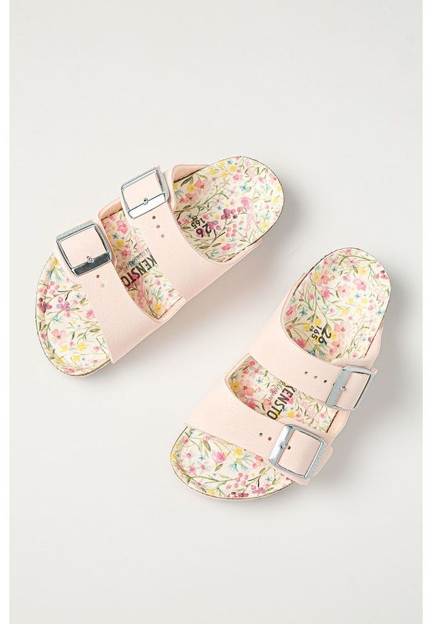 Birkenstock - Klapki dziecięce Arizona. Kolor: różowy. Materiał: materiał, guma