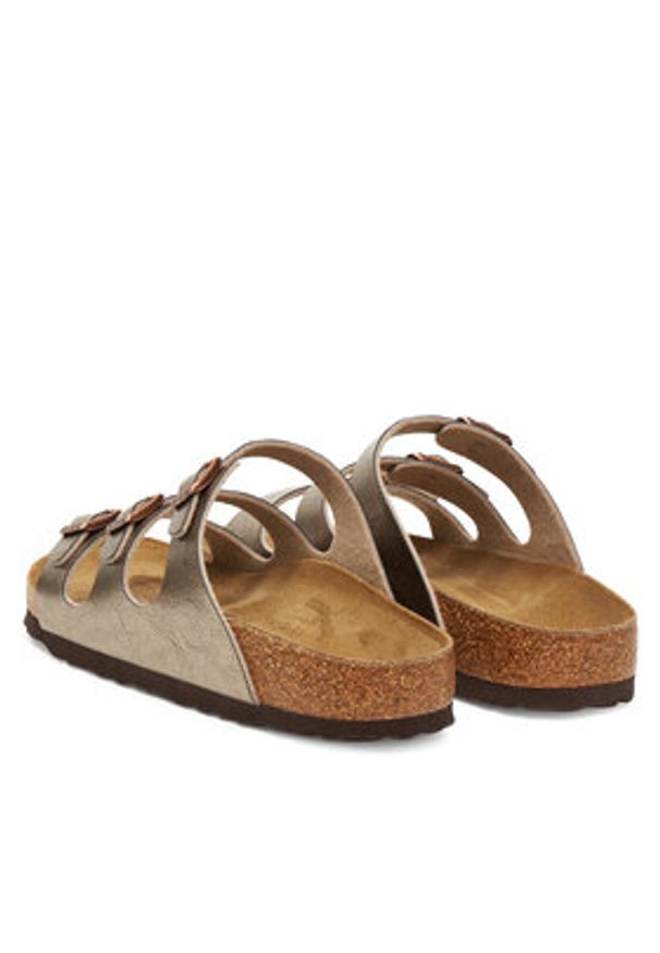 Birkenstock Klapki Florida 1030352 Złoty. Kolor: złoty. Materiał: skóra