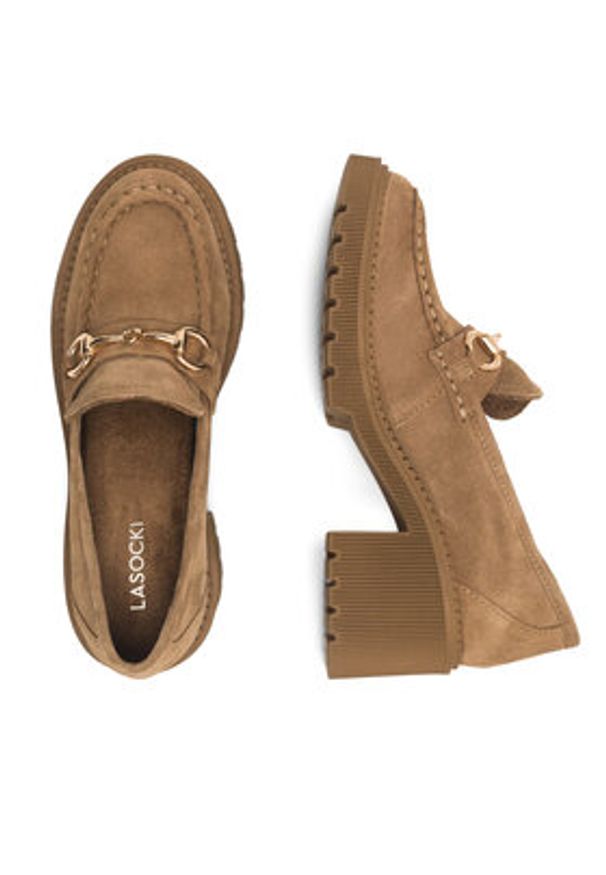 Lasocki Loafersy KAP-SL-26301 Brązowy. Kolor: brązowy. Materiał: zamsz, skóra