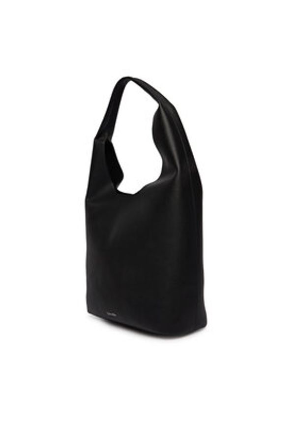 Calvin Klein Torebka Slouchy Pebble Medium Bag LV04F3596G Czarny. Kolor: czarny. Materiał: skórzane