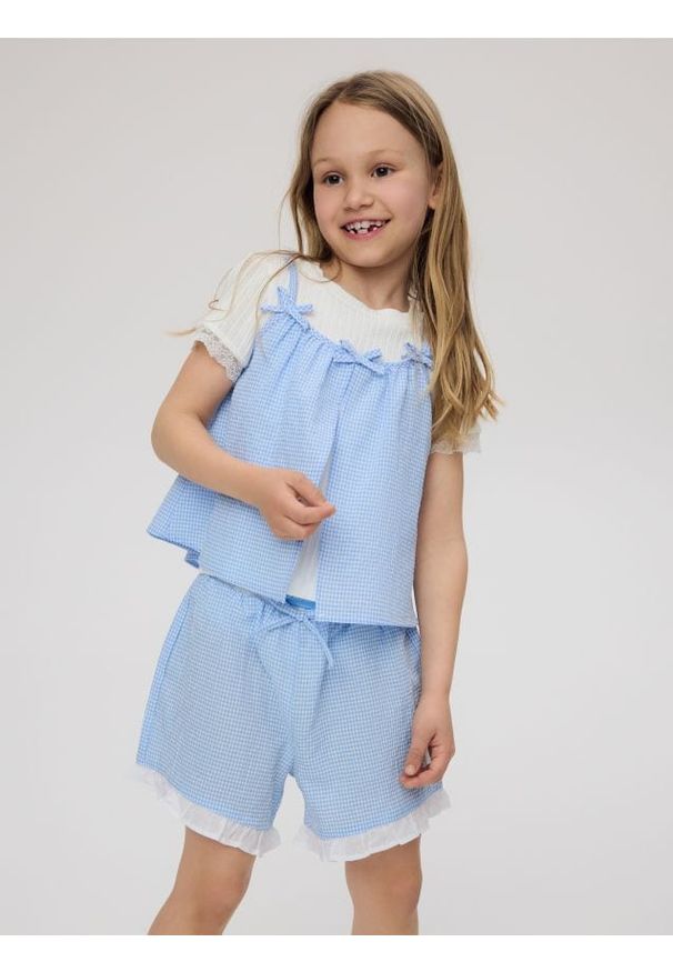 Reserved - Dwuwarstwowa bluzka - wielobarwny. Materiał: bawełna, dzianina