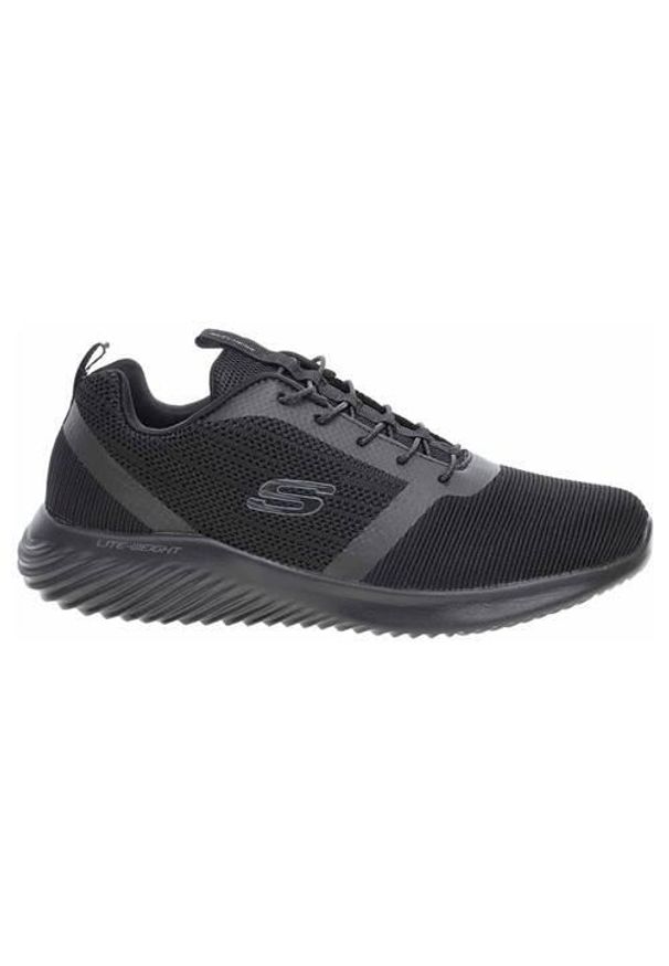 skechers - Buty do chodzenia męskie Skechers Bounder. Zapięcie: sznurówki. Kolor: czarny. Materiał: materiał, tkanina, syntetyk. Szerokość cholewki: normalna. Sport: turystyka piesza