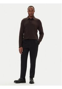 Calvin Klein Polo LV040EM909 Brązowy Regular Fit. Typ kołnierza: polo. Kolor: brązowy. Materiał: bawełna #2