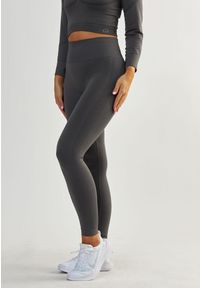 BESHAPED - Legginsy fitness damskie Beshaped Power Up! modelujące. Kolor: szary. Materiał: nylon. Sport: fitness