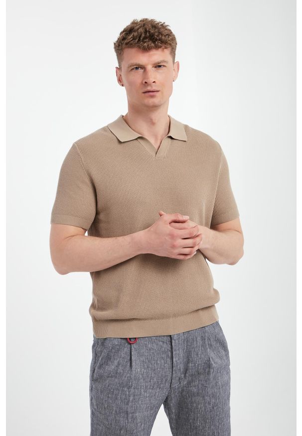JOOP! Jeans - Polo męskie dzianinowe Adrianor JOOP! JEANS. Typ kołnierza: polo. Materiał: dzianina