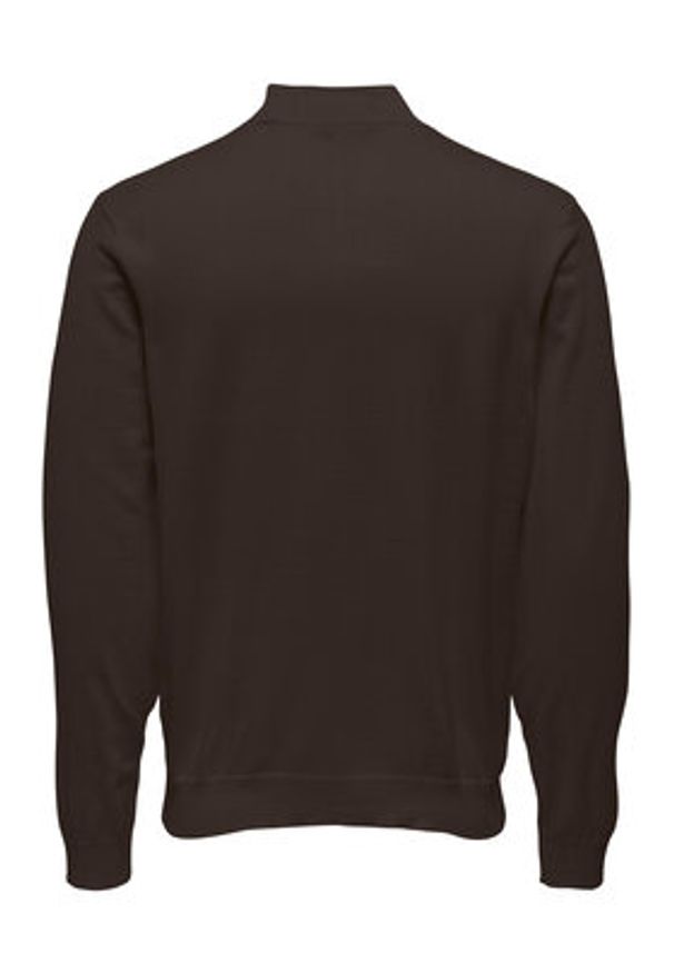 Only & Sons Sweter 22021264 Brązowy Regular Fit. Kolor: brązowy. Materiał: wiskoza