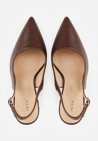 Born2be - Brązowe Szpilki VICES z Odkrytą Piętą i Skórzaną Wkładką Kiladria. Okazja: na co dzień, na spotkanie biznesowe. Zapięcie: sprzączka. Kolor: brązowy. Materiał: skóra. Obcas: na szpilce. Styl: casual, biznesowy, elegancki, klasyczny #5