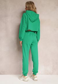 Renee - Zielony 3-częściowy Komplet z Topem Bluzą i Spodniami Dresowymi Klomenna. Kolor: zielony. Materiał: dresówka