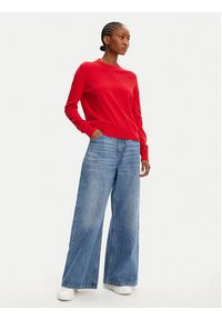 Tommy Jeans Sweter Essential DW0DW20159 Czerwony Regular Fit. Kolor: czerwony. Materiał: bawełna #4