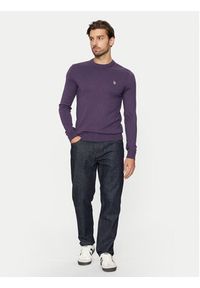 U.S. Polo Assn. Sweter MUP2961 Fioletowy Regular Fit. Typ kołnierza: polo. Kolor: fioletowy. Materiał: bawełna #5