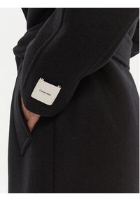 Calvin Klein Płaszcz wełniany LV044D557G Czarny Regular Fit. Kolor: czarny. Materiał: wełna #4