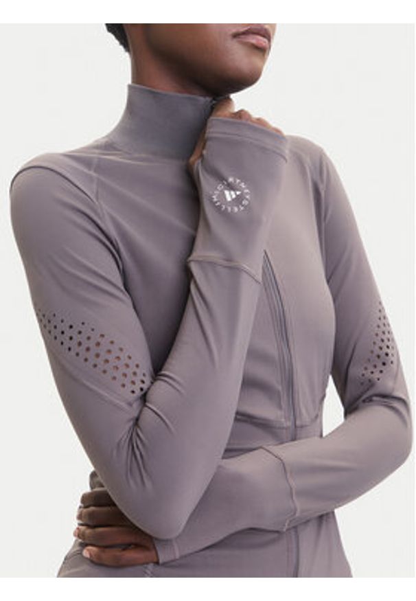 Adidas by Stella McCartney - adidas by Stella McCartney Koszulka techniczna Training Midlayer JW4553 Szary Slim Fit. Kolor: szary. Materiał: syntetyk