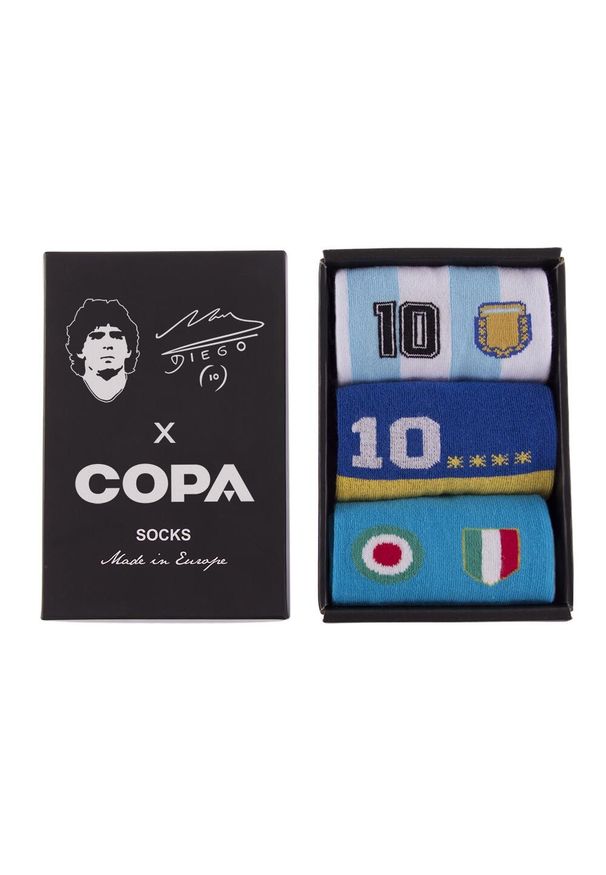 COPA FOOTBALL - Zestaw skarpetek - Dorosły - Numer 10 Maradona x COPA - Czarny. Kolor: czarny. Sport: piłka nożna