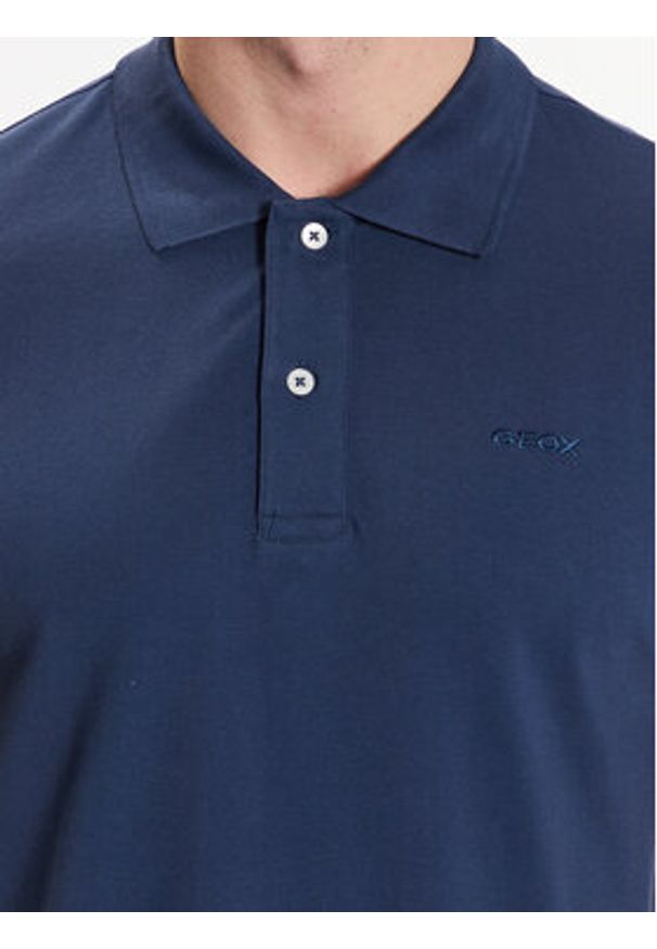 Geox Polo Piquet M3510B-T2649 F4070 Niebieski Regular Fit. Typ kołnierza: polo. Kolor: niebieski. Materiał: bawełna