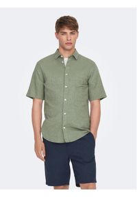 Only & Sons Koszula Caiden 22009885 Zielony Slim Fit. Kolor: zielony. Materiał: bawełna