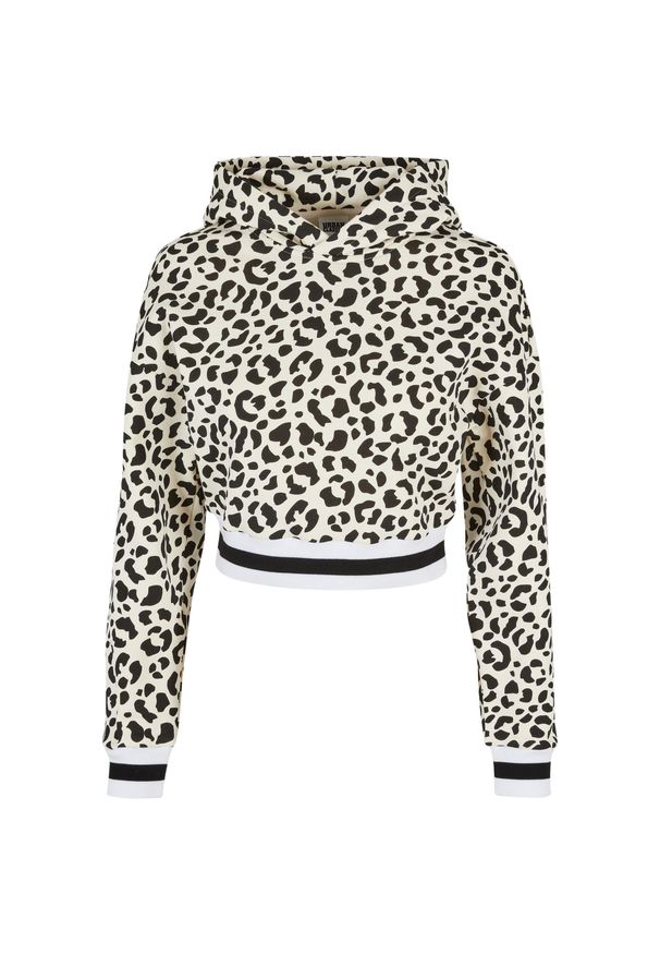 Sweat z kapturem court kobieta Urban Classics AOP College. Typ kołnierza: kaptur. Kolor: biały. Długość: krótkie