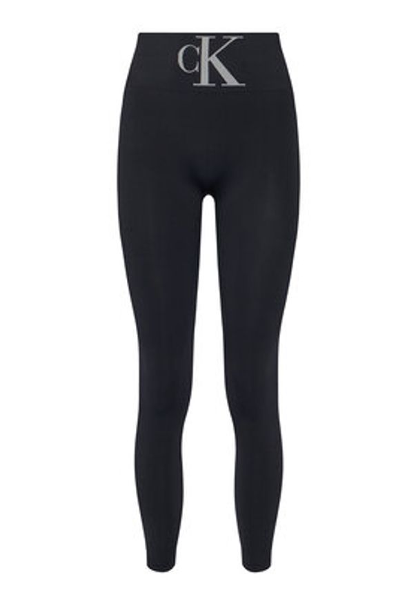 Calvin Klein Legginsy 701233380 Czarny Slim Fit. Kolor: czarny. Materiał: syntetyk