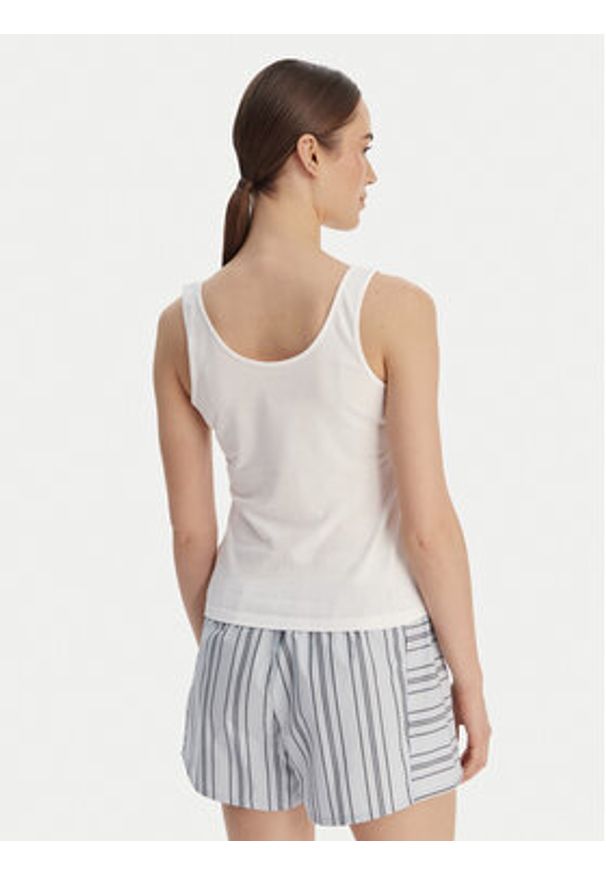 Calvin Klein Underwear Top LV00QS7603 Biały Slim Fit. Kolor: biały. Materiał: bawełna