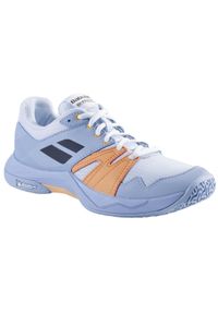 Buty do badmintona damskie Babolat Shadow Team 2. Kolor: pomarańczowy, wielokolorowy, niebieski