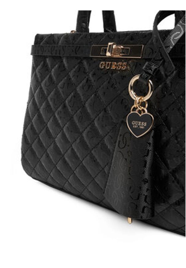 Guess Torebka Idra HWGG81 57060 Czarny. Kolor: czarny. Materiał: skórzane