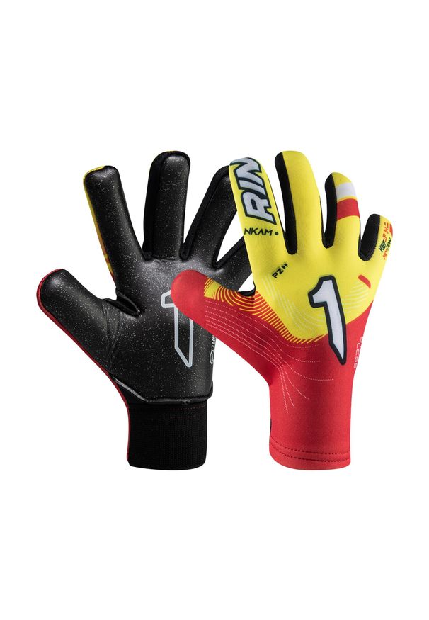 RINAT - Dziecięce rękawice bramkarskie Rinat Nkam AS. Kolor: czerwony, wielokolorowy, żółty. Sport: piłka nożna