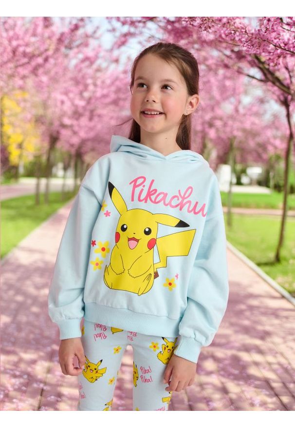 Sinsay - Bluza Pokémon - zielony. Kolor: zielony. Materiał: dzianina, bawełna. Wzór: nadruk