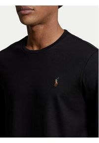 Polo Ralph Lauren Longsleeve 710760121 Czarny Slim Fit. Typ kołnierza: polo. Kolor: czarny. Materiał: bawełna. Długość rękawa: długi rękaw