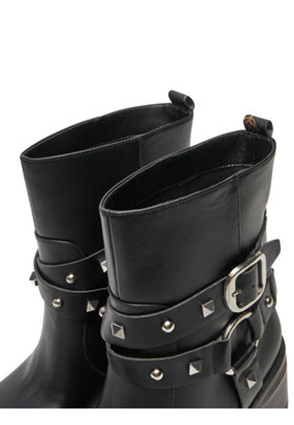 Guess Botki Jhina FLFJHI ELE10 Czarny. Kolor: czarny. Materiał: skóra