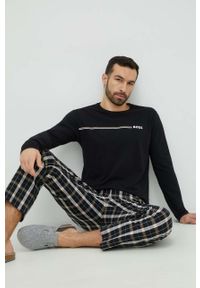 BOSS piżama męska kolor czarny wzorzysta. Kolor: czarny. Długość: długie #1