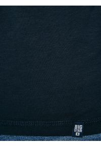 Big-Star - Koszulka męska slim z bawełny supima granatowa Supiclassic 403. Kolor: niebieski. Materiał: bawełna #4