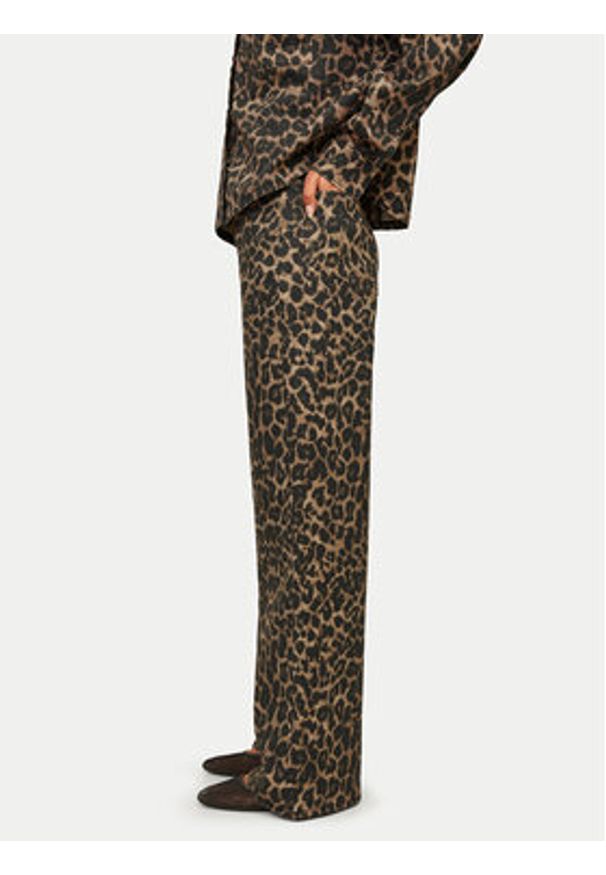JJXX Spodnie materiałowe Sarah 12273087 Brązowy Wide Leg. Kolor: brązowy. Materiał: bawełna