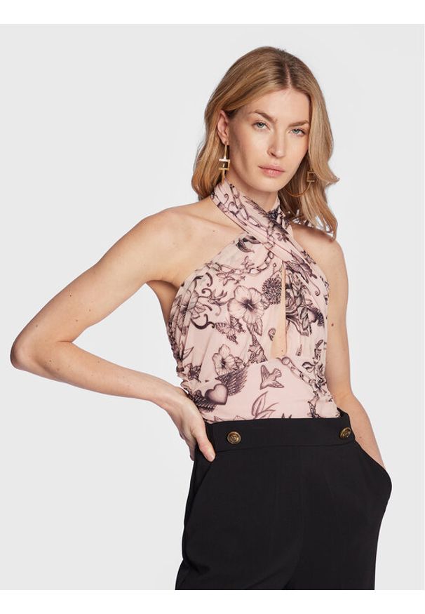 Pinko - PINKO Bluzka Tirato 100921 A0NW Różowy Slim Fit. Kolor: różowy. Materiał: syntetyk
