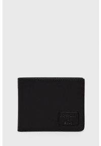 Superdry portfel skórzany męski kolor czarny. Kolor: czarny. Materiał: skóra. Wzór: gładki