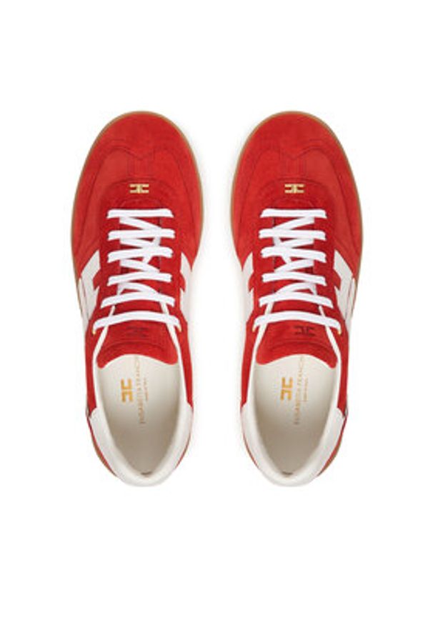 Elisabetta Franchi Sneakersy SA61G61E2 Pomarańczowy. Kolor: pomarańczowy. Materiał: zamsz, skóra