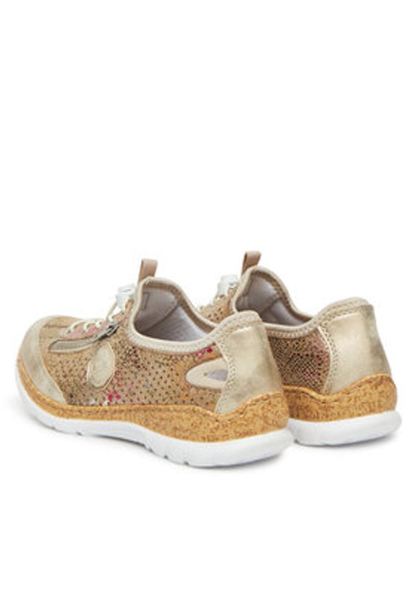 Rieker Sneakersy N42V1-92 Beżowy. Kolor: beżowy. Materiał: syntetyk, materiał
