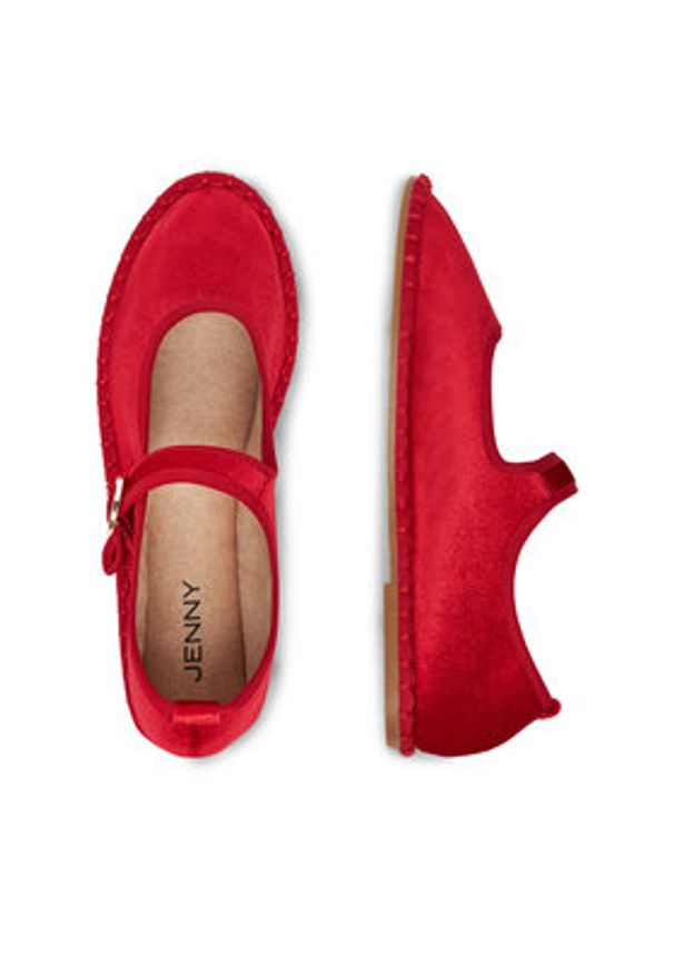 Jenny - JENNY Baleriny HY60163-11 Czerwony. Kolor: czerwony. Materiał: materiał