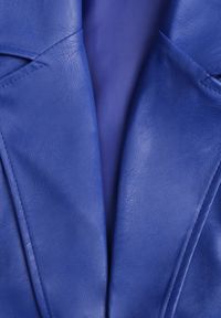 Renee - Granatowa Pudełkowa Marynarka z Ekoskóry Niezapinana z Poduszkami w Ramionach Suniya. Okazja: na co dzień, na spotkanie biznesowe. Kolor: niebieski. Materiał: wiskoza. Styl: casual, biznesowy #3