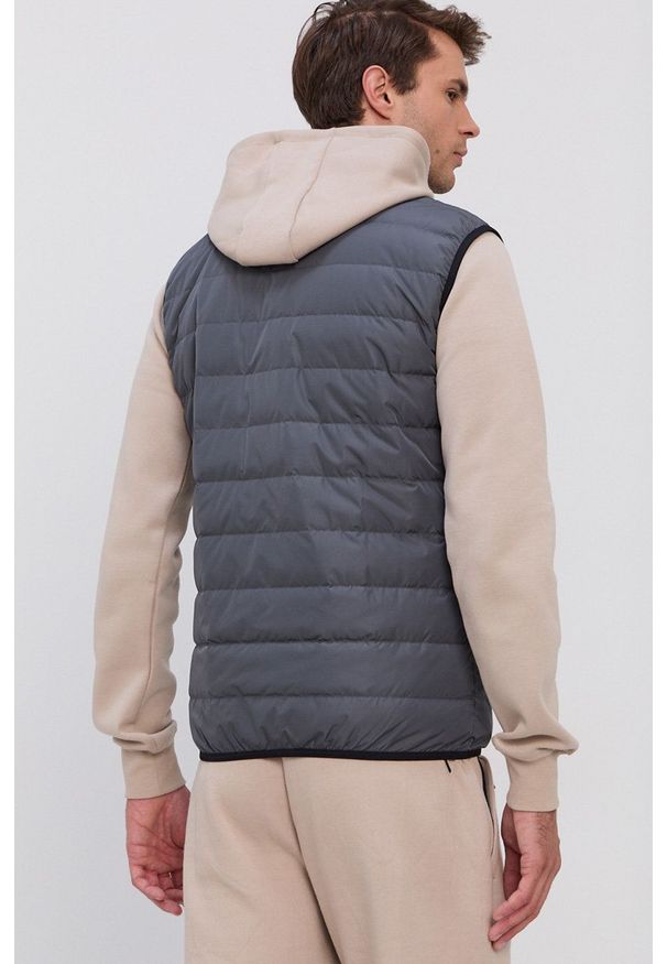 EA7 Emporio Armani - Bezrękawnik puchowy. Okazja: na co dzień. Kolor: szary. Materiał: puch. Długość rękawa: bez rękawów. Wzór: gładki. Styl: casual