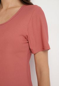 Born2be - Różowa Casualowa Sukienka z Bawełną Lumelisse. Okazja: na co dzień. Kolor: różowy. Materiał: bawełna. Typ sukienki: proste. Styl: casual #6