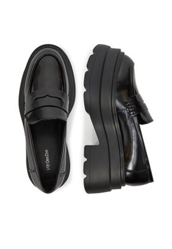 DeeZee Loafersy ST0242613-1 Czarny. Kolor: czarny. Materiał: materiał, syntetyk
