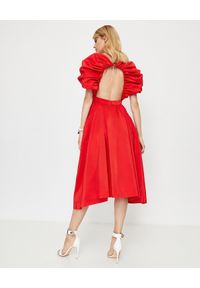 Alexander McQueen - ALEXANDER MCQUEEN - Czerwona sukienka z jedwabiu. Okazja: na wesele, na imprezę, na ślub cywilny. Kolor: czerwony. Materiał: jedwab. Styl: elegancki. Długość: midi #4
