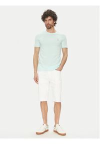 Tommy Jeans T-Shirt DM0DM20363 Zielony Slim Fit. Kolor: zielony. Materiał: bawełna