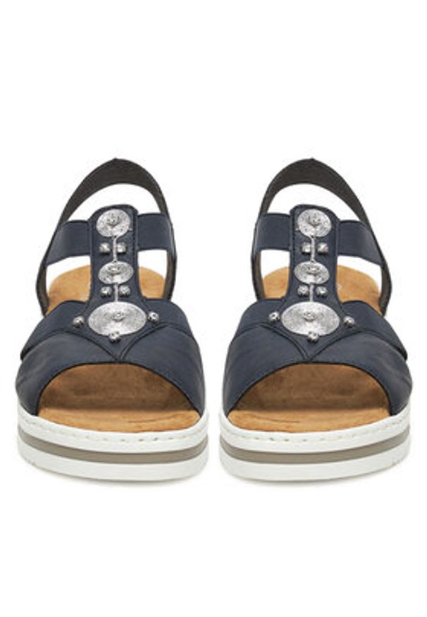 Rieker Sandały V0287-14 Granatowy. Kolor: niebieski. Materiał: syntetyk, materiał