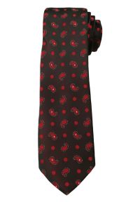 Męski Krawat, Czerwony Wzór PAISLEY - 6 cm - Angelo di Monti, Ciemnoczerwony. Kolor: czerwony. Wzór: paisley #1