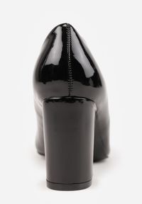 Renee - Czarne Czółenka Lakierowane na Słupku z Wkładką ze Skóry Naturalnej Naorine. Okazja: do pracy, na spotkanie biznesowe. Kolor: czarny. Materiał: skóra, lakier. Obcas: na słupku. Styl: wizytowy, biznesowy, elegancki #3