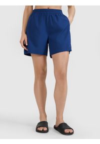 4f - 4F Spodenki plażowe damskie - granatowe XXL. Okazja: na plażę. Kolor: niebieski. Materiał: elastan, materiał, syntetyk, guma. Długość: krótkie. Sezon: lato. Styl: wakacyjny, casual #2