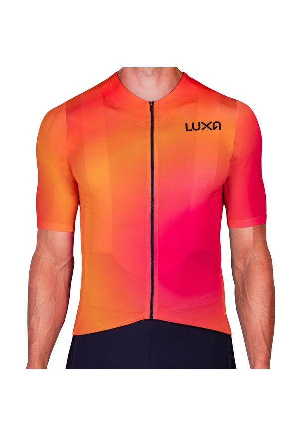 LUXA - Koszulka Rowerowa Męska Luxa Prism. Kolor: czerwony, wielokolorowy, pomarańczowy. Materiał: elastan, poliester. Sport: kolarstwo