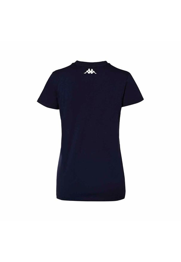 Damski jersey Kappa Brizza. Typ kołnierza: dekolt w kształcie V. Kolor: niebieski. Materiał: jersey. Sport: piłka nożna