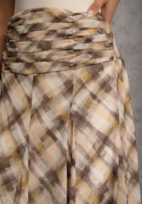 Renee - Żółta Spódnica Preppy o Rozkloszowanym Kroju z Marszczeniem w Talii Telemeia. Kolor: żółty. Materiał: poliester. Długość: krótkie #6